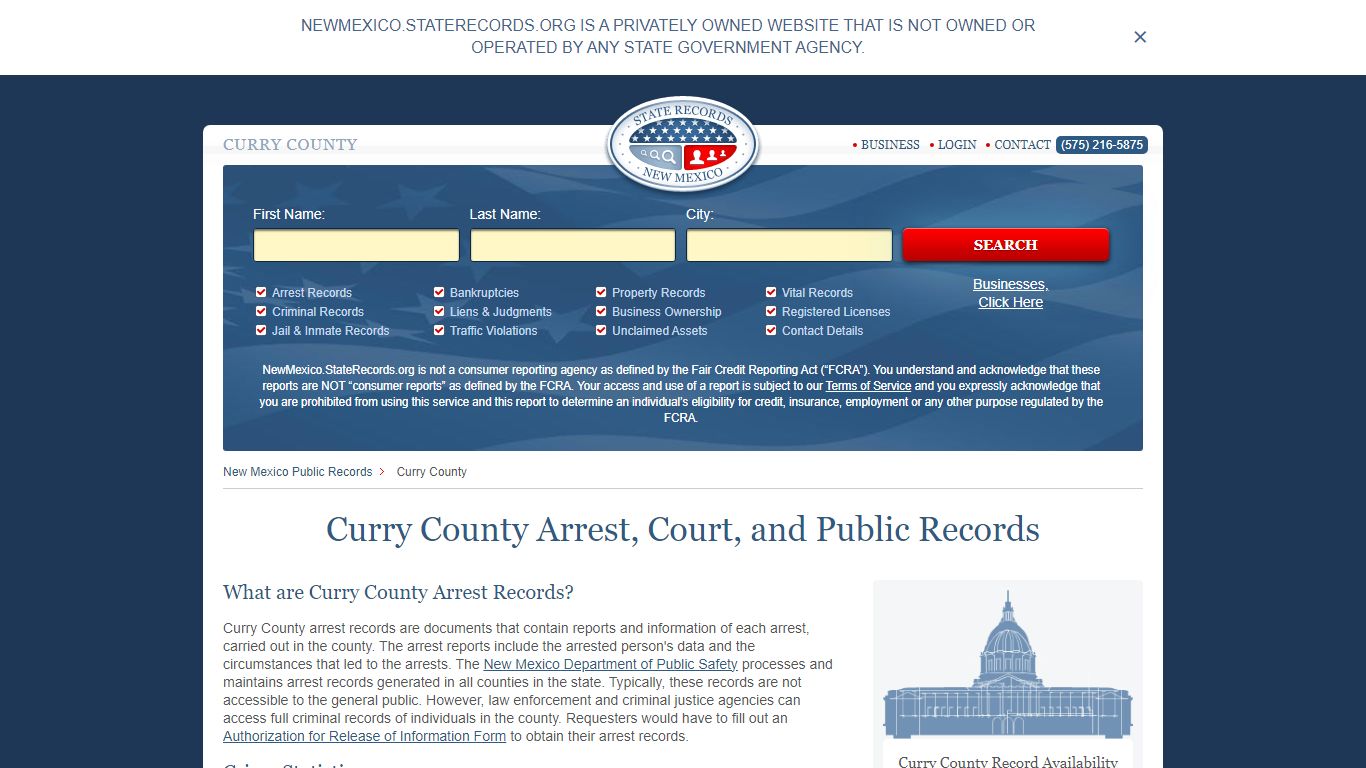 Curry County Arrest, Court, and Public Records